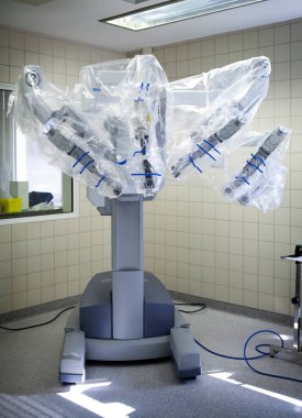 Urology department of a hospital performing prostatectomies using a robot surgeon. .