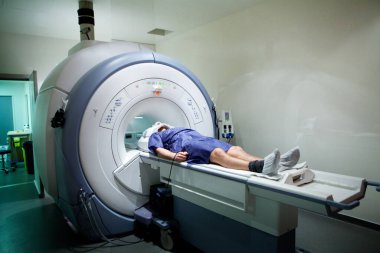 MRI or magnetic resonance imaging of the skull.