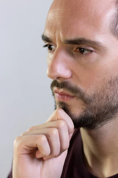 Man Thinking Close Portrait —  Fotos de Stock