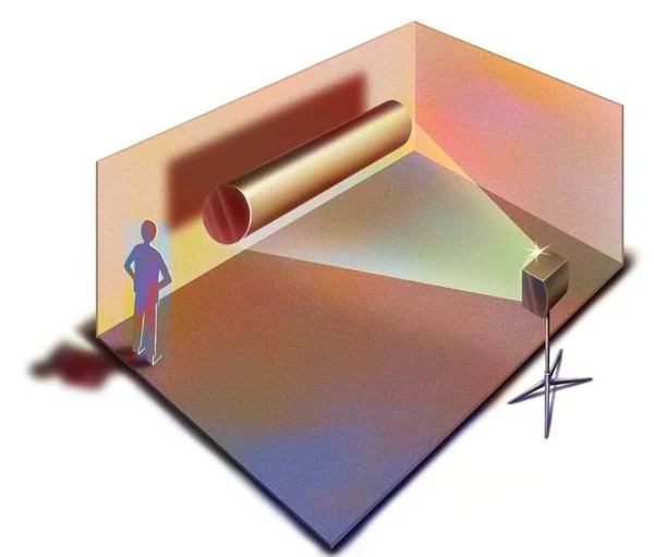 Projection Light Cylinder Giving Rectangular Shadow — Fotografia de Stock
