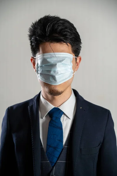 Man Wearing Mask His Eyes — Stock fotografie