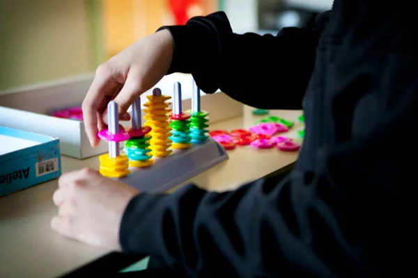 Manual Activity Reception Center Adolescents Autism — Stockfoto