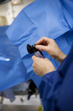 Endoscopic camera for treatment of benign prostatic hyperplasia by laser.