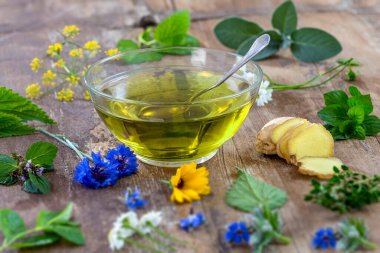 Herbal medicine close-up view