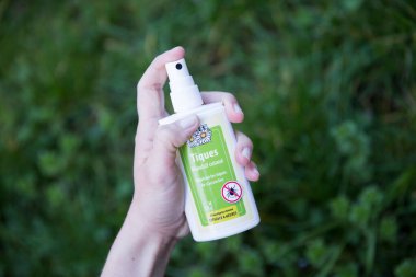 Tick repellent. close-up view