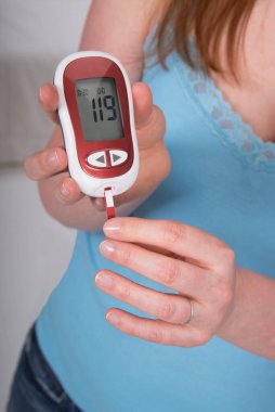 Blood sugar testing. close-up view