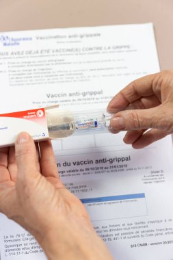 Anti-flu vaccination medical concept