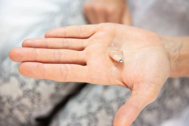 Digital hearing aid close-up view