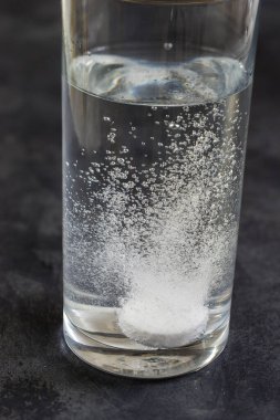 Effervescent tablet close-up view
