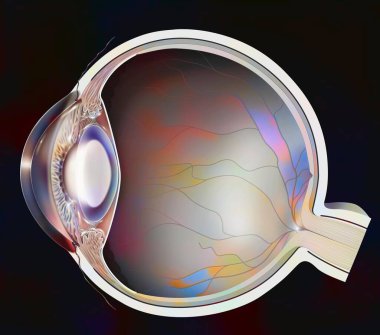 Eye: clouding of the lens in the event of nuclear cataracts.