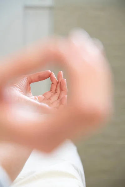 Close Woman Hands Meditation Session — Stockfoto