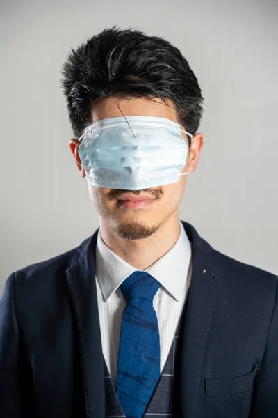 Man Wearing Mask His Eyes — Stockfoto