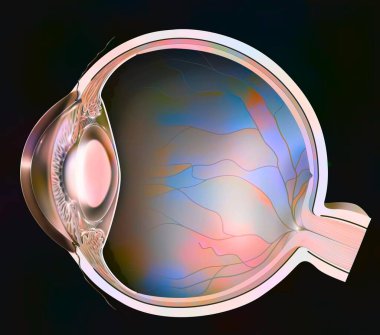 Eye: clouding of the lens in the event of nuclear cataracts.