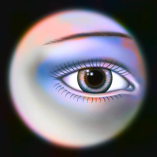Мидриаз Нормальный Глаз Расширенным Зрачком — стоковое фото