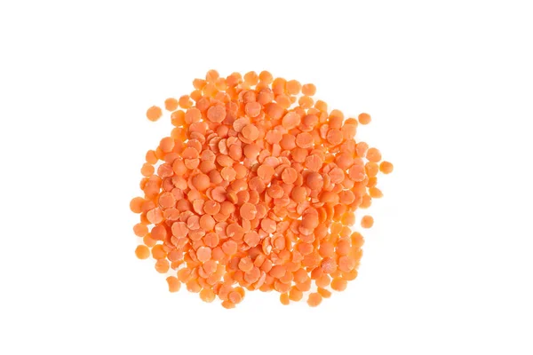 Red Lentil Split Peas Pile Isolated White — Stock Photo, Image
