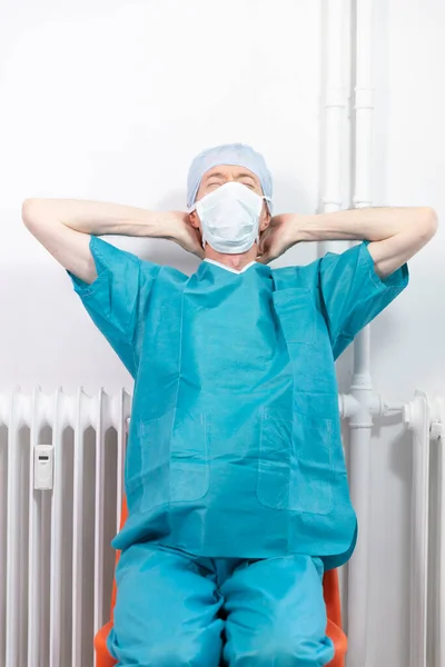 Surgeon Exhausted His Work — Foto de Stock