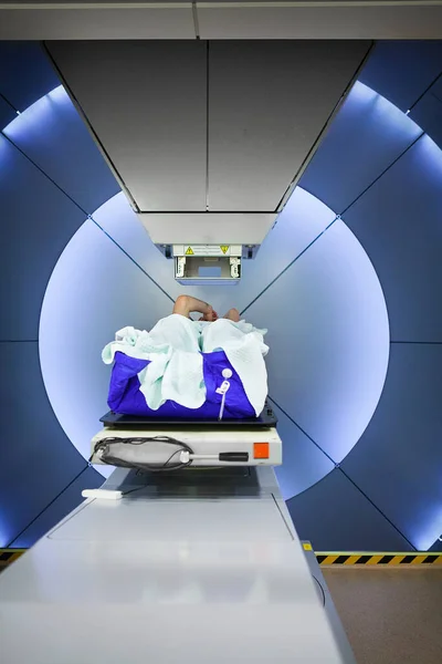 Proton Therapy Irradiates Cancer Cells Beam Protons Tumor — Stok fotoğraf