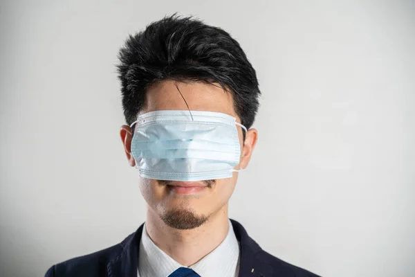 Man Wearing Mask His Eyes — Stockfoto