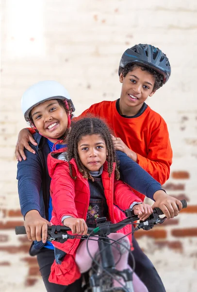 Years Old Girls Riding Bicycle — Stock Photo, Image