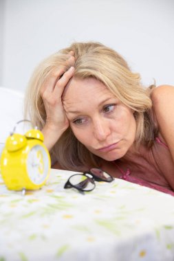 Woman and insomnia. close-up