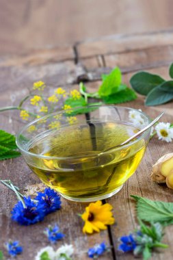 Herbal medicine. close-up view