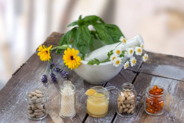 food supplement close-up view