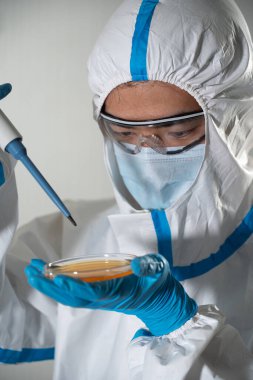 Researcher working for research on Covid-19.
