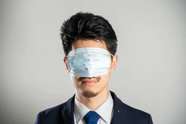 Man Wearing Mask His Eyes — Stock fotografie