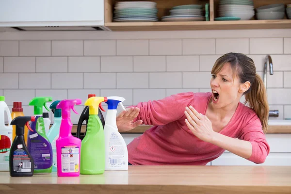 Toxic Household Cleaning Products — Stockfoto