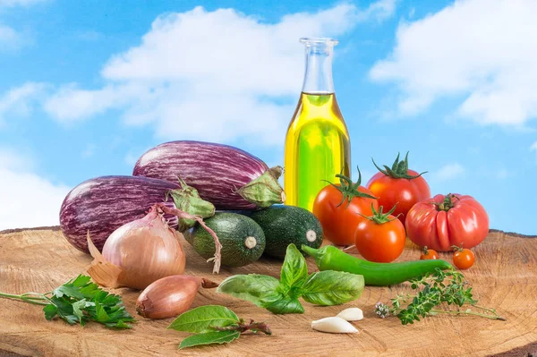 Vegetables Ratatouille Ingredients Close — Stock Photo, Image