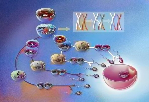 Spermatogenesis Different Stages Sperm Formation — Zdjęcie stockowe