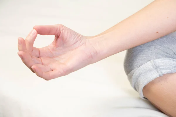 Close Woman Hands Meditation Session — Fotografia de Stock
