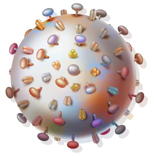 Ιοί Γρίπης Και Πρωτεΐνες Που Συνδέονται Κύτταρα Ξενιστές — Φωτογραφία Αρχείου