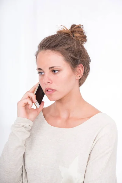 Young Woman Phone — Stock Photo, Image