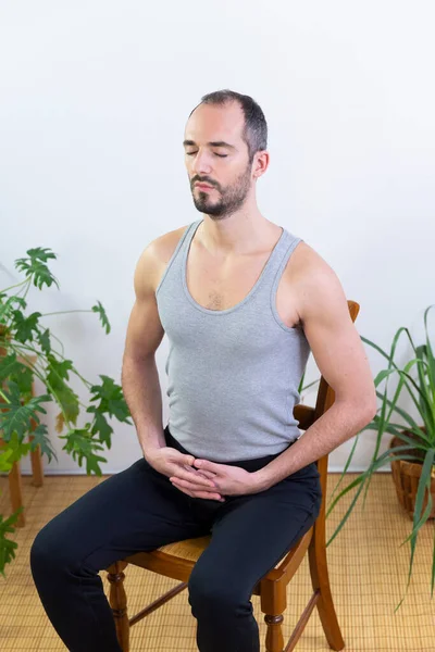 Man Carrying Out Relaxation Techniques — 스톡 사진