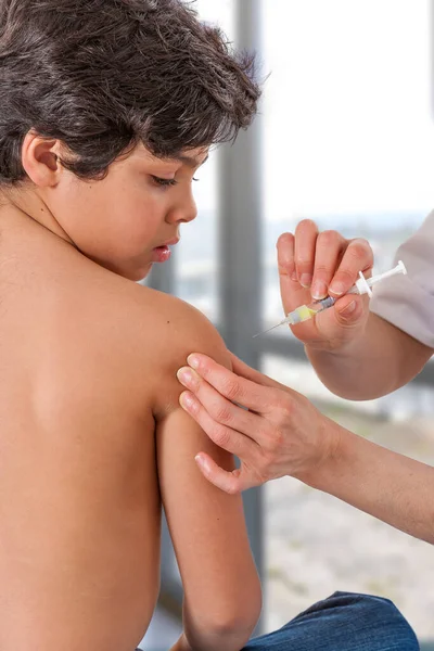 Vaccinating Boy Concept — Zdjęcie stockowe