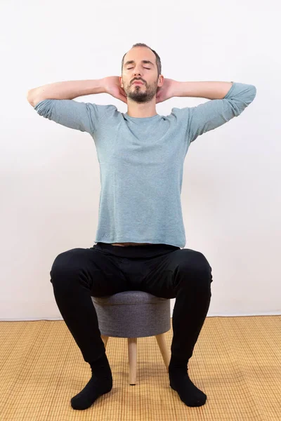 Man Carrying Out Relaxation Techniques — 图库照片