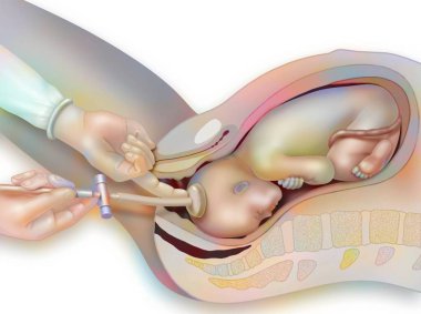 Childbirth assistance: childbirth with the use of suction cups.