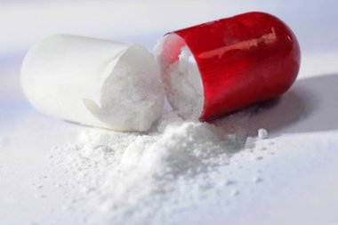 A CAPSULE-FORM DRUG close-up view