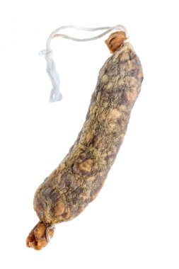 Corsican sausage isolated on white background