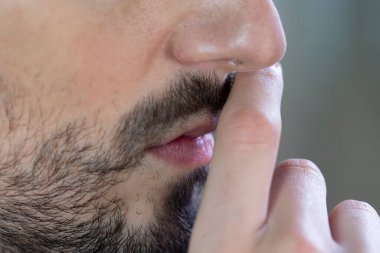 A man thinking. close-up portrait