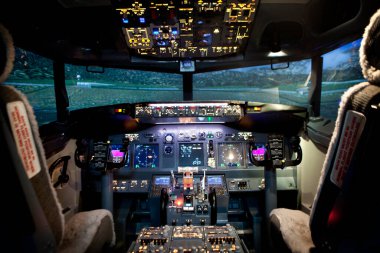 Flight simulator used for the treatment of fear in aircraft, stress management and phobias.