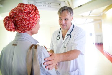 CANCEROUS WOMAN IN HOSPITAL healthcare and medical concept