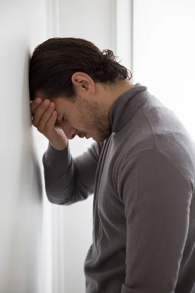 Depressed Man Studio Background — Stock fotografie