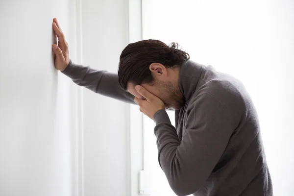 Depressed Man Studio Background — Stok fotoğraf