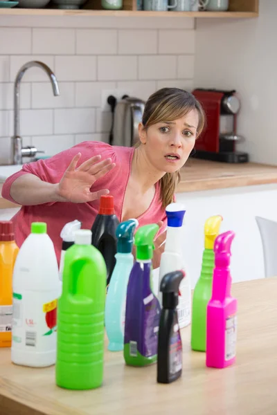 Toxic Household Cleaning Products — 图库照片