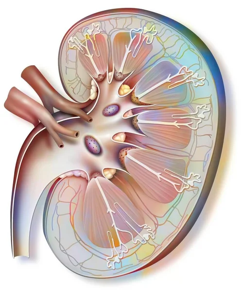 Left Kidney Capped Its Adrenal Gland Ureter — Stock Fotó