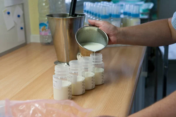 Feeding station in the neonatal department of a hospital neonatal department.