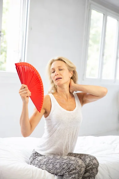 Woman Cooling Fan —  Fotos de Stock