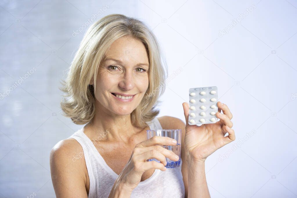 A menopausal woman using HRT.